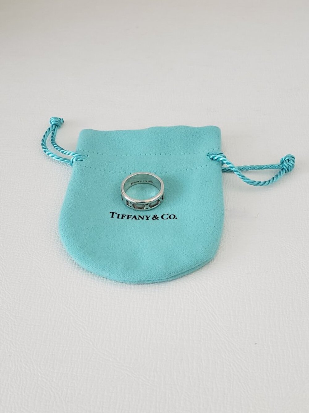 Tiffany & Co. Atlas Sterling Silver Band Authentic Vintage Ring Size 6.25